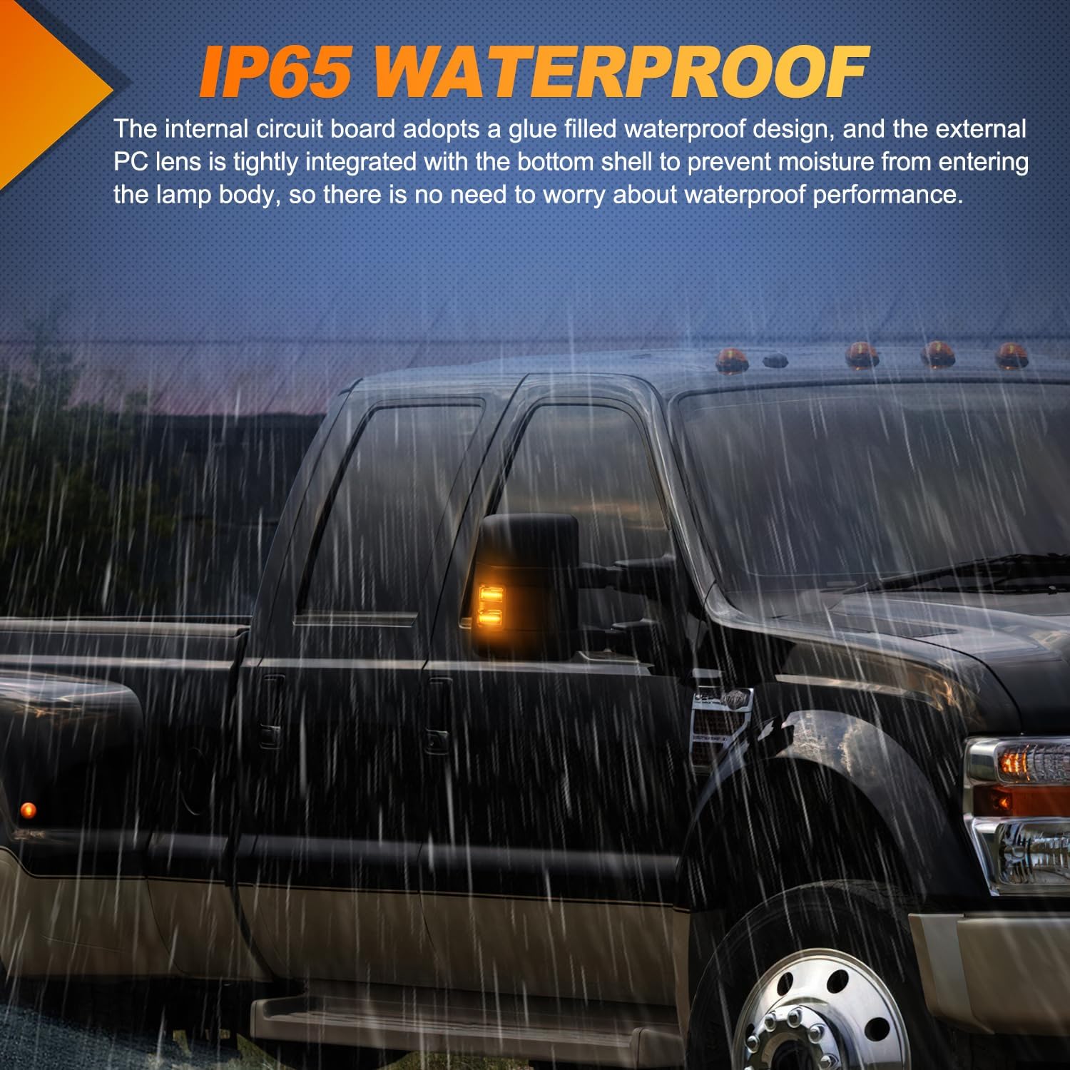 Nilight Side Mirror Marker Light Switchback Amber Turn Signals Lights White Parking Lamp Smoked Lens Plug and Play Compatible With 2008-2016 Ford F250 F350 F450 F550 Super Duty